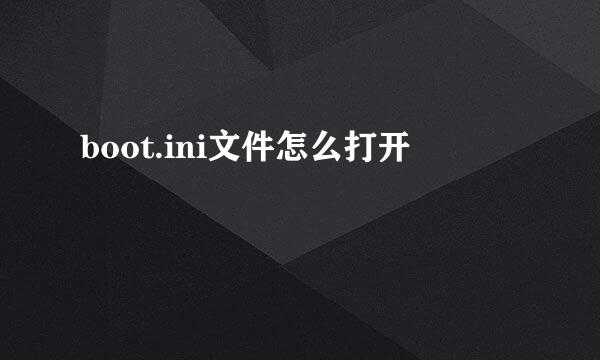 boot.ini文件怎么打开