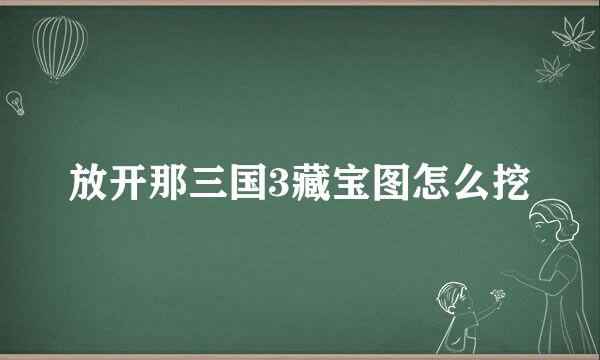 放开那三国3藏宝图怎么挖