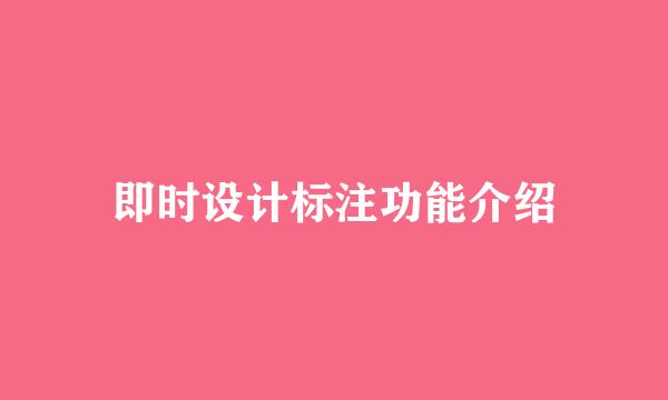 即时设计标注功能介绍