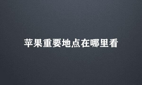 苹果重要地点在哪里看