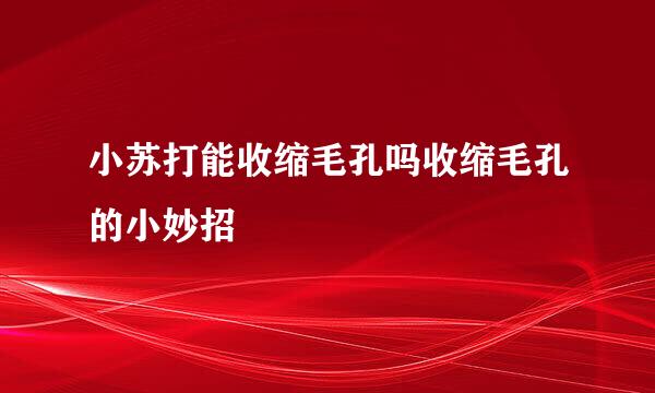 小苏打能收缩毛孔吗收缩毛孔的小妙招