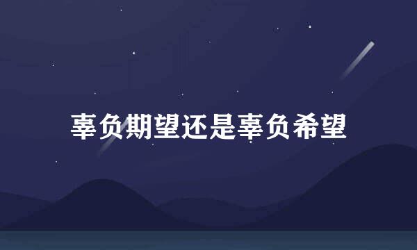 辜负期望还是辜负希望