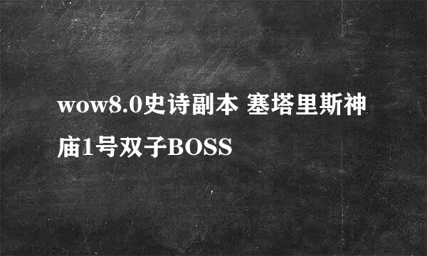 wow8.0史诗副本 塞塔里斯神庙1号双子BOSS