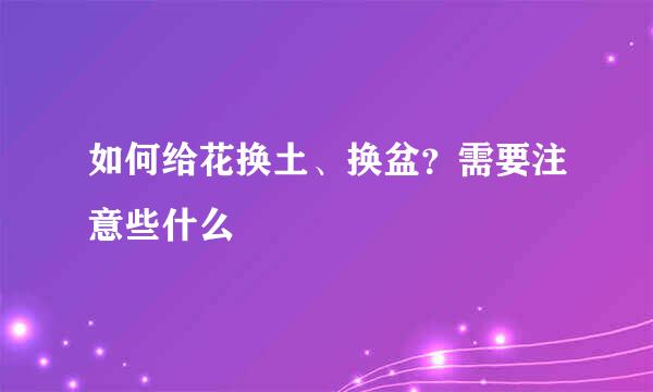 如何给花换土、换盆？需要注意些什么