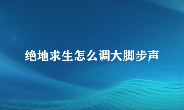 绝地求生怎么调大脚步声