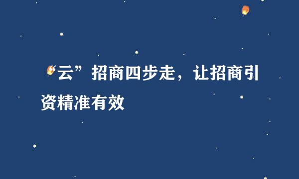 “云”招商四步走，让招商引资精准有效