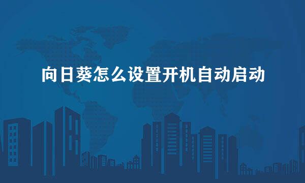 向日葵怎么设置开机自动启动