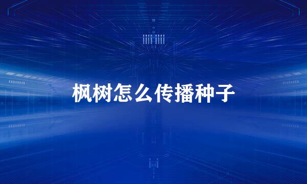 枫树怎么传播种子