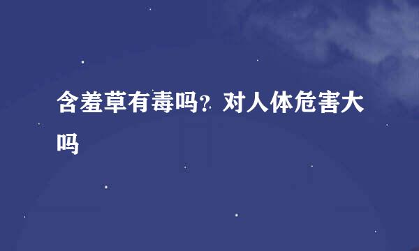 含羞草有毒吗？对人体危害大吗