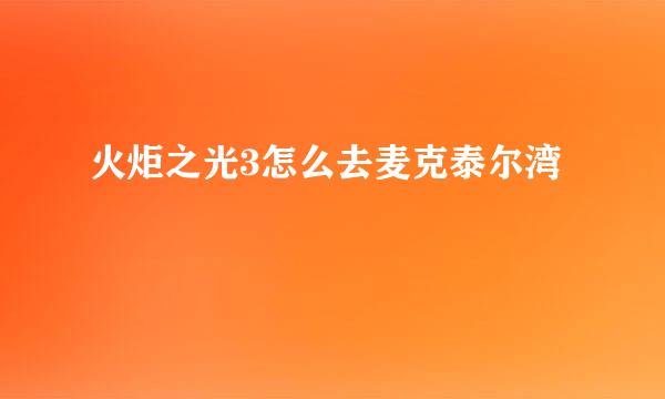 火炬之光3怎么去麦克泰尔湾