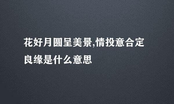 花好月圆呈美景,情投意合定良缘是什么意思