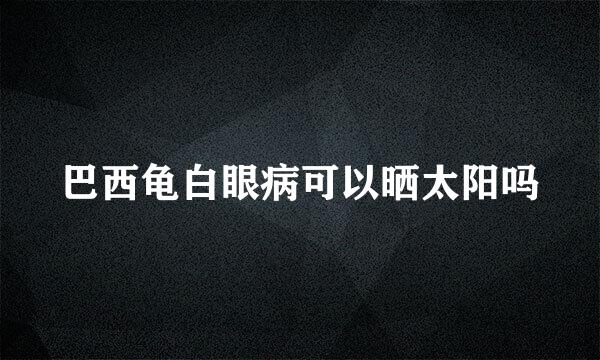 巴西龟白眼病可以晒太阳吗