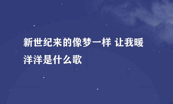 新世纪来的像梦一样 让我暖洋洋是什么歌