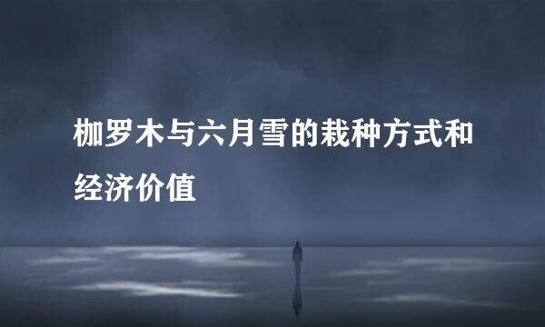枷罗木与六月雪的栽种方式和经济价值