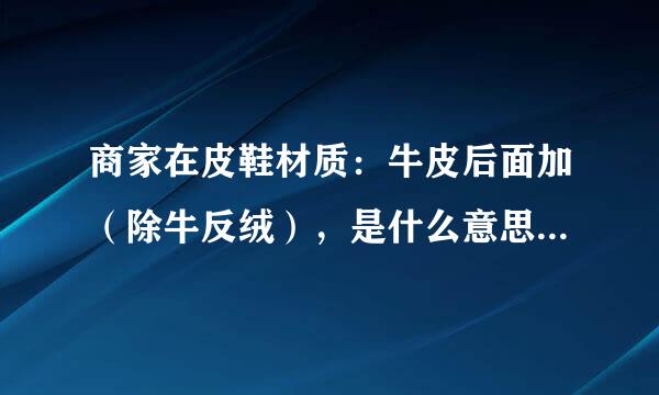 商家在皮鞋材质：牛皮后面加（除牛反绒），是什么意思？明明不是翻毛皮鞋