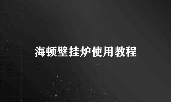 海顿壁挂炉使用教程