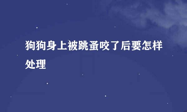 狗狗身上被跳蚤咬了后要怎样处理