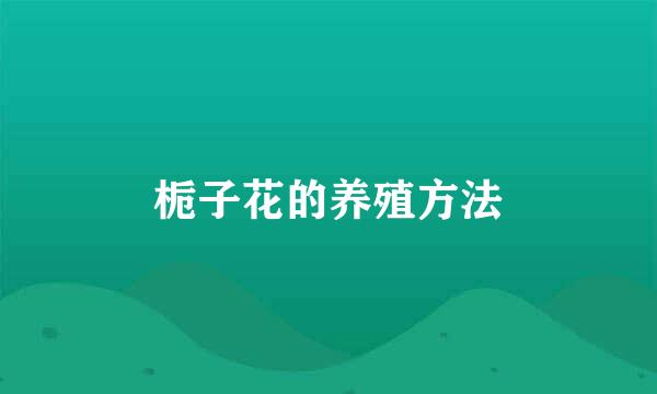 栀子花的养殖方法
