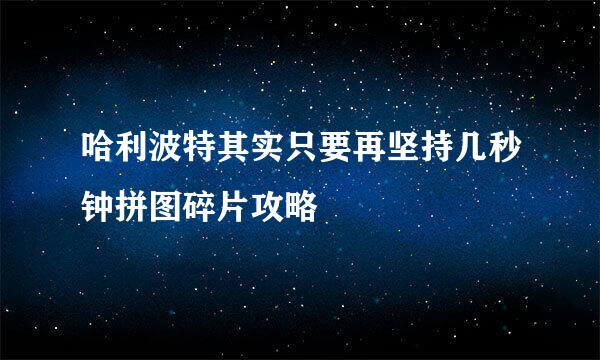 哈利波特其实只要再坚持几秒钟拼图碎片攻略