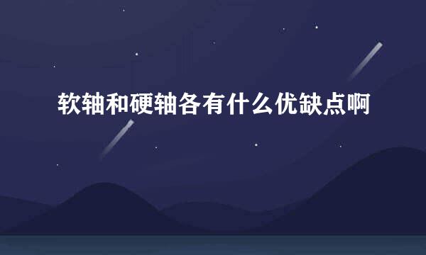 软轴和硬轴各有什么优缺点啊
