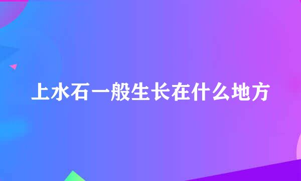 上水石一般生长在什么地方