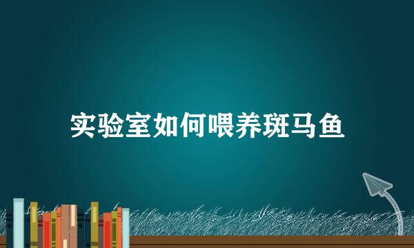 实验室如何喂养斑马鱼