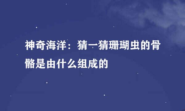 神奇海洋：猜一猜珊瑚虫的骨骼是由什么组成的