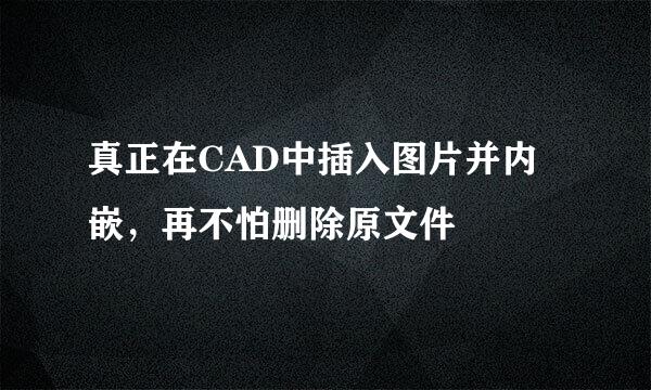 真正在CAD中插入图片并内嵌，再不怕删除原文件