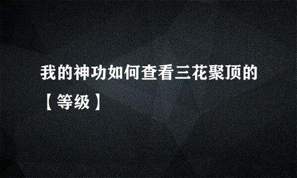 我的神功如何查看三花聚顶的【等级】