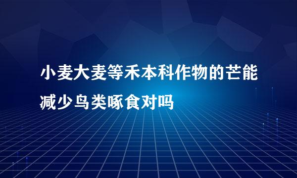 小麦大麦等禾本科作物的芒能减少鸟类啄食对吗