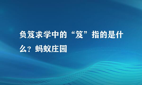 负笈求学中的“笈”指的是什么？蚂蚁庄园