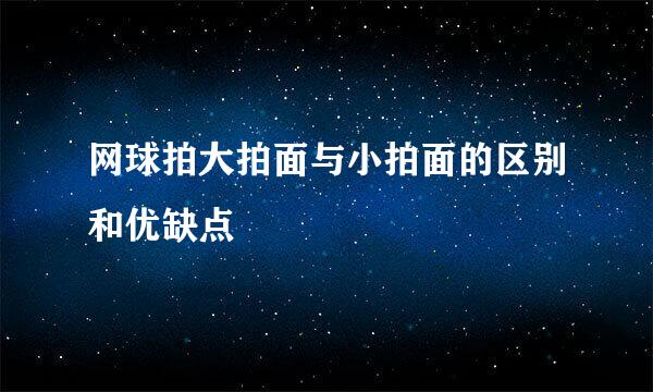 网球拍大拍面与小拍面的区别和优缺点