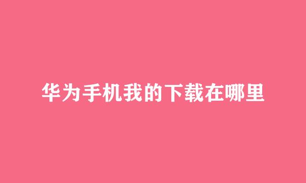 华为手机我的下载在哪里