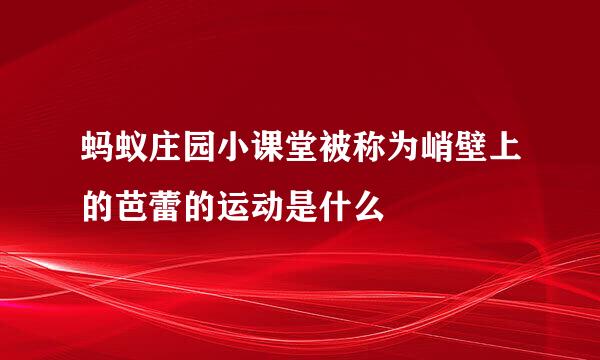 蚂蚁庄园小课堂被称为峭壁上的芭蕾的运动是什么