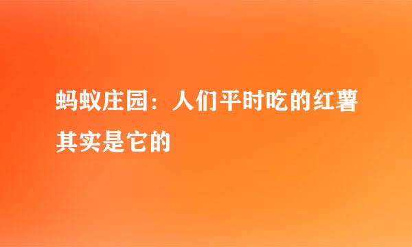蚂蚁庄园：人们平时吃的红薯其实是它的