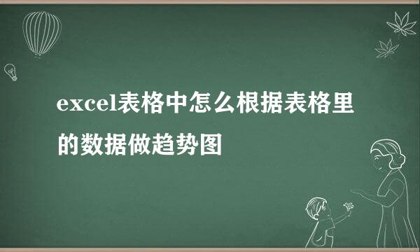 excel表格中怎么根据表格里的数据做趋势图