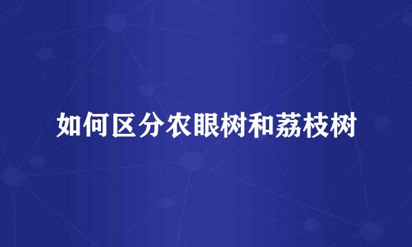如何区分农眼树和荔枝树