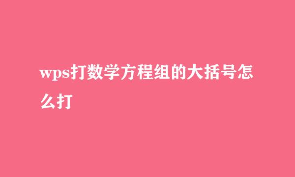wps打数学方程组的大括号怎么打