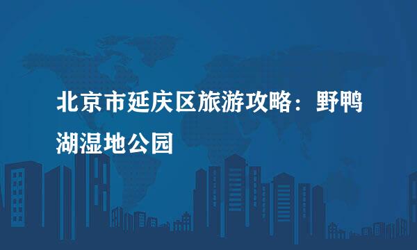 北京市延庆区旅游攻略：野鸭湖湿地公园