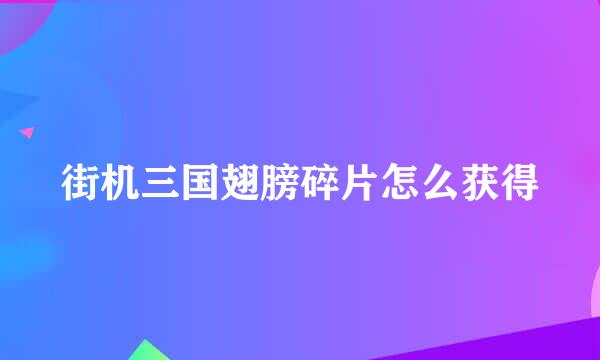 街机三国翅膀碎片怎么获得