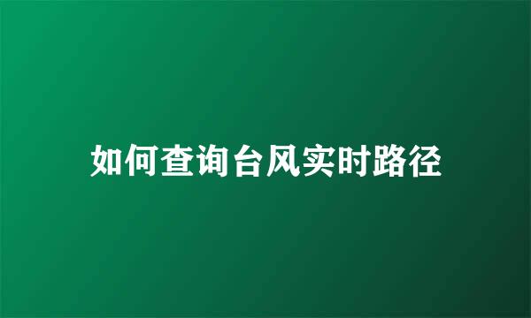 如何查询台风实时路径