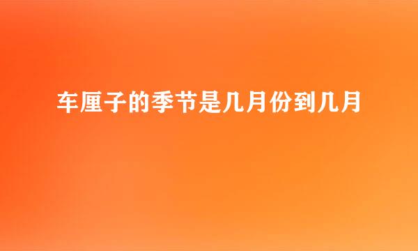 车厘子的季节是几月份到几月