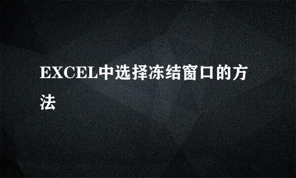 EXCEL中选择冻结窗口的方法