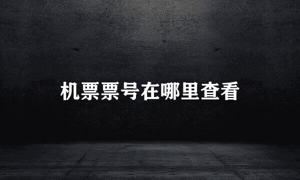 机票票号在哪里查看
