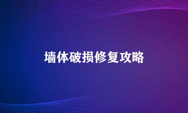 墙体破损修复攻略