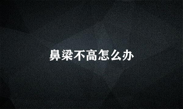 鼻梁不高怎么办