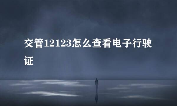 交管12123怎么查看电子行驶证