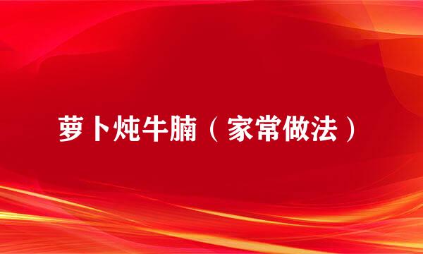 萝卜炖牛腩(家常做法)