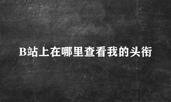B站上在哪里查看我的头衔