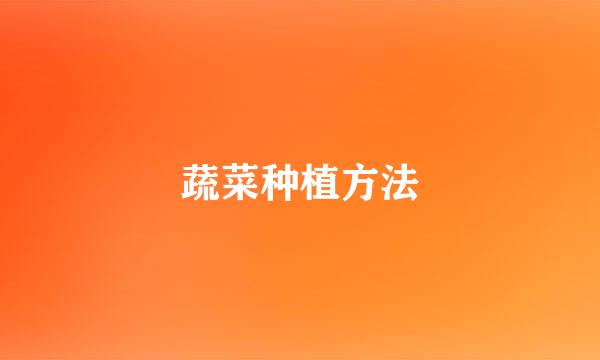 蔬菜种植方法